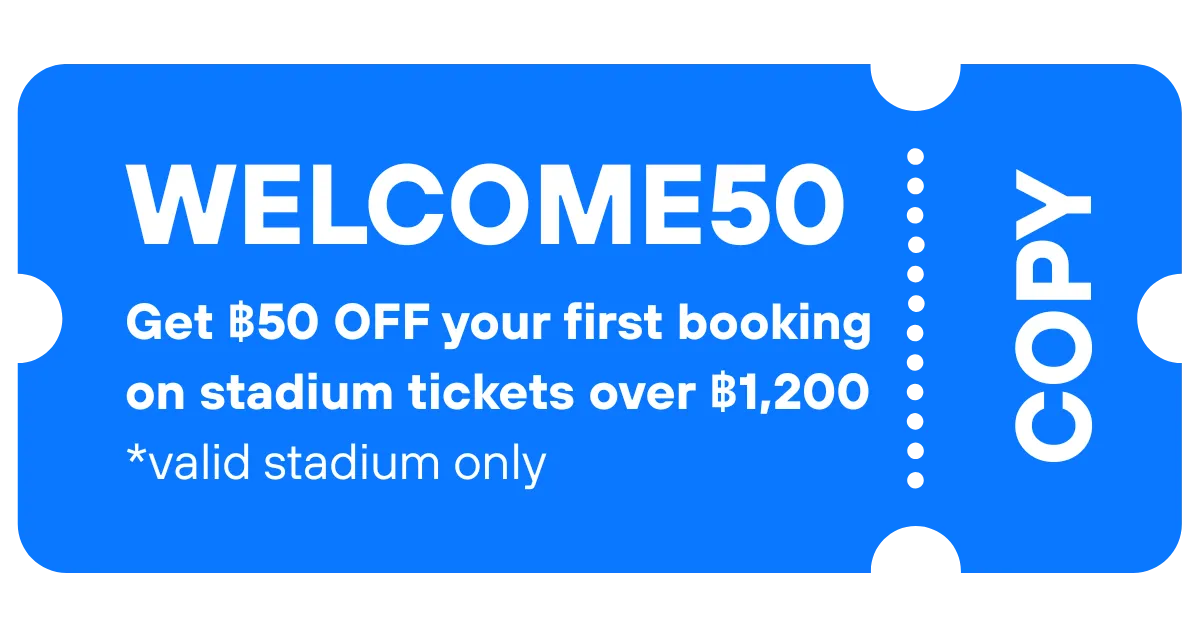 WELCOME50 - Get ฿50 OFF your first booking