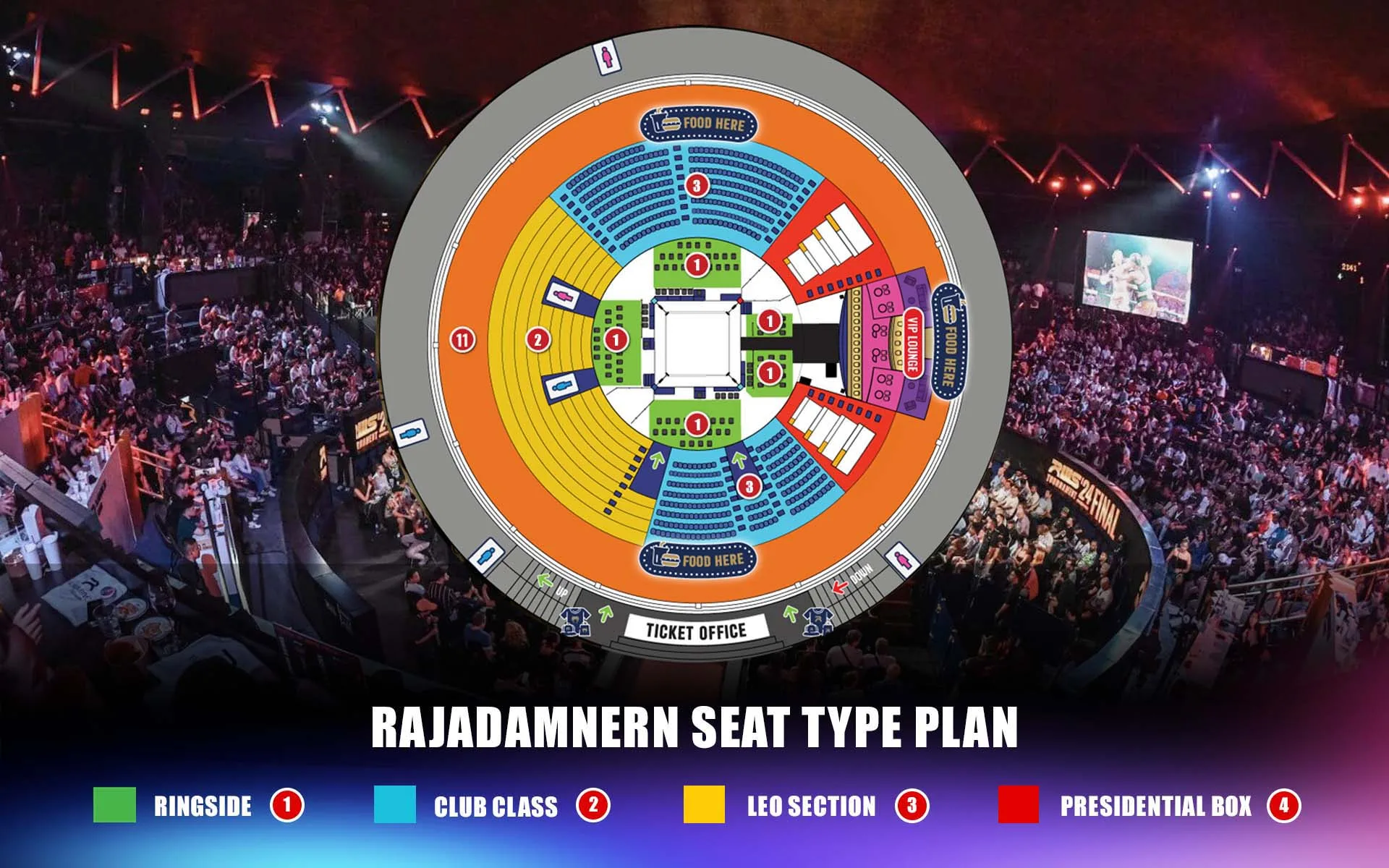 Rajadamnern Stadium seating crowd